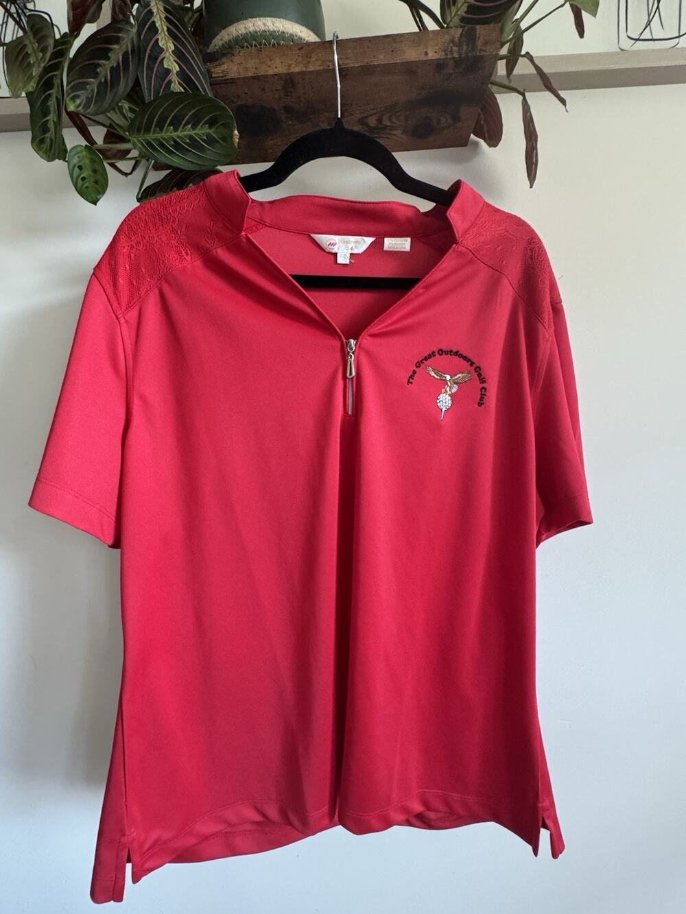 Monterey Club Red Dry Swing‎ Zip Neck Golf Polo Shirt "The Great Outdoors" - XXL